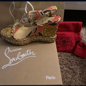 NEW- Christian Louboutin Wedge Shoes Size 42